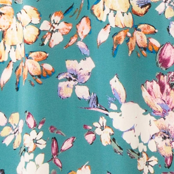 ONLY Scandinavian Teal Floral Chiffon Dress – Size M - Worn Once - Picture 8 of 9